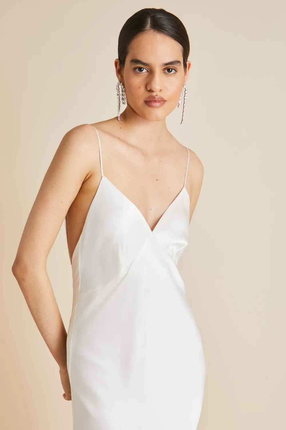 Outlet Zoya Fringed Slip Dressin Silk Satin Dresses