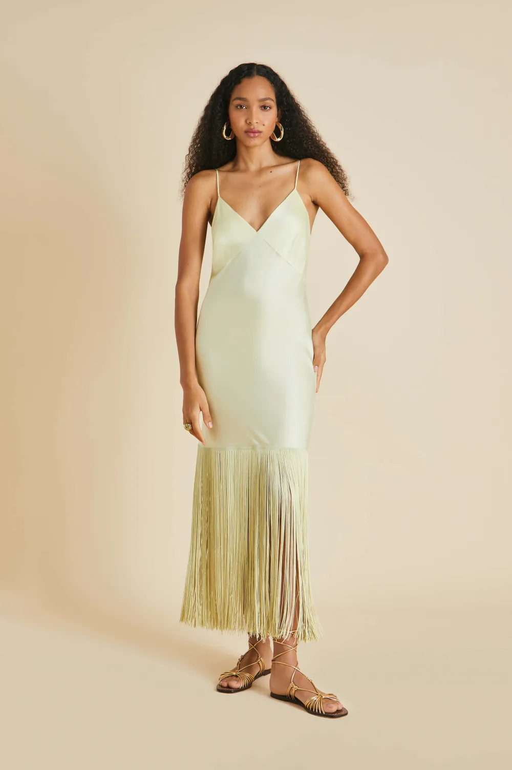 Hot Zoya Yellow Slip Dressin Sandwashed Silk Dresses