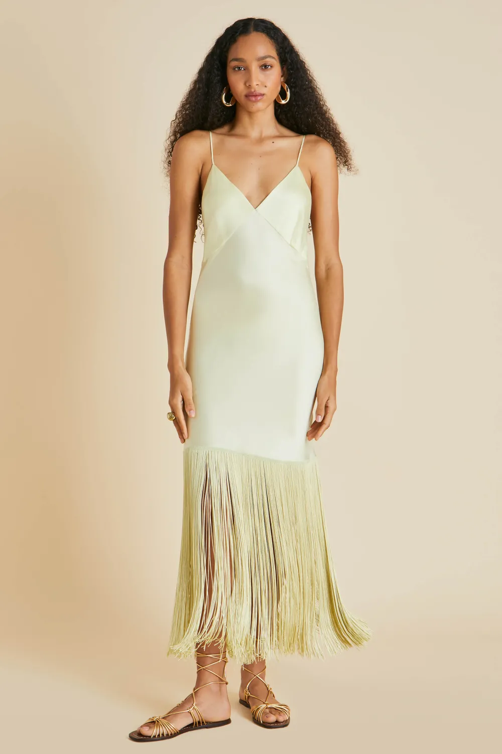Hot Zoya Yellow Slip Dressin Sandwashed Silk Dresses