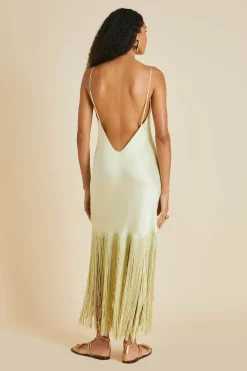 Hot Zoya Yellow Slip Dressin Sandwashed Silk Dresses